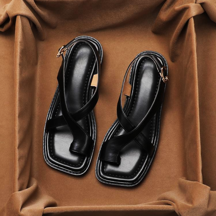 Ledersandalen Damen Verstellbar Freizeit Sommer Komfort
