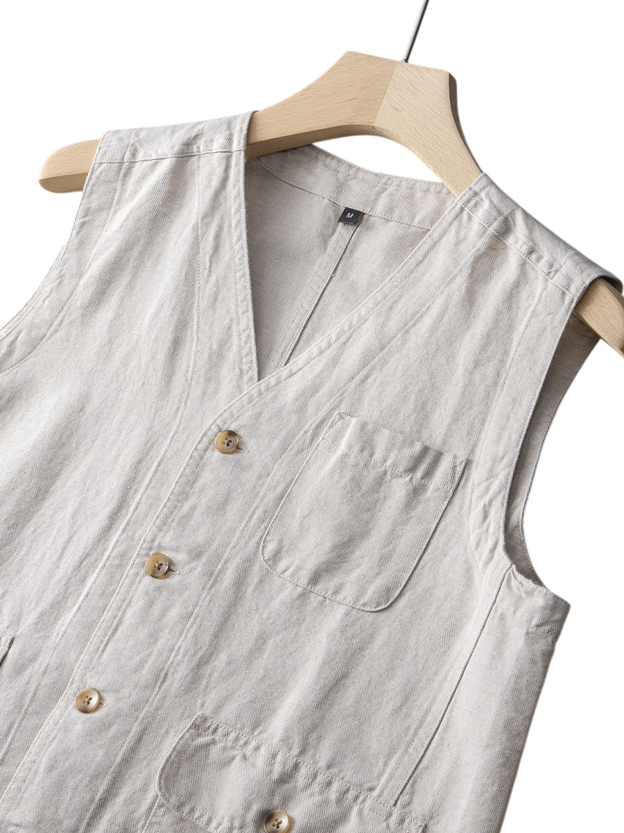 Weste Damen Leicht Sommer Casual Indigo Waschung