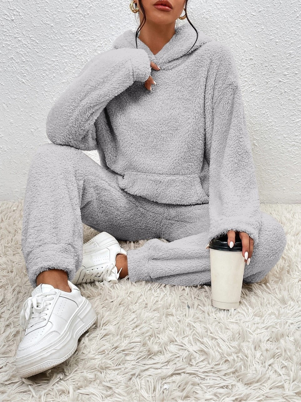 Damen Loungeset Oversize Hoodie und Jogginghose Freizeit