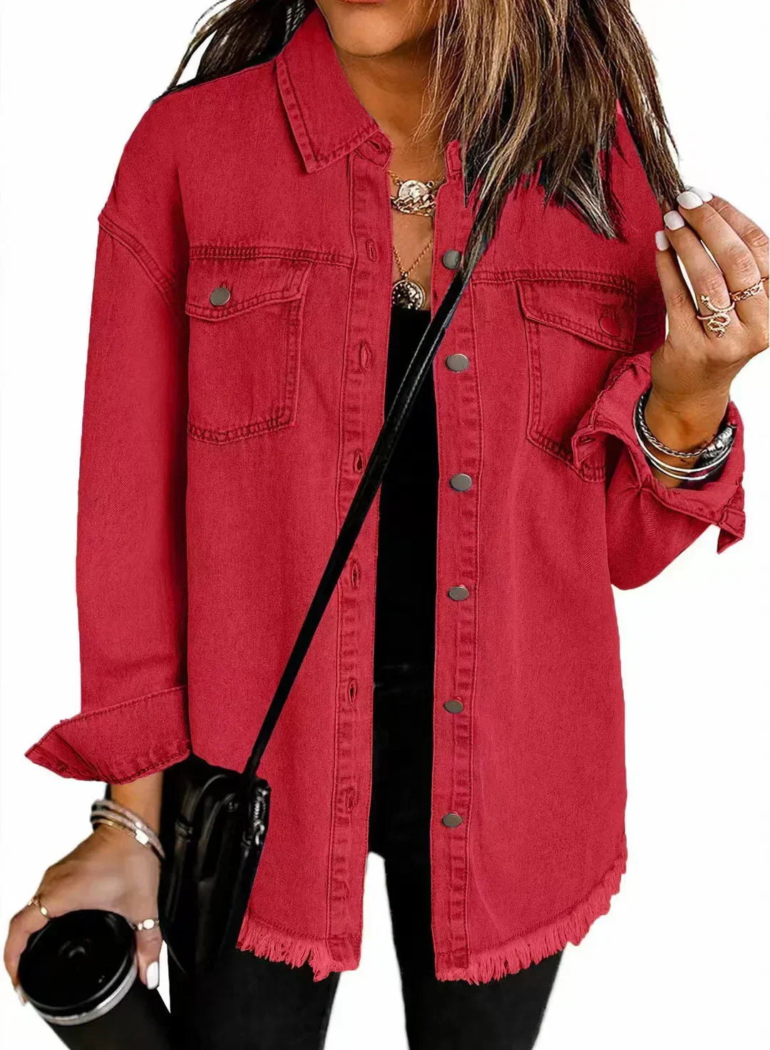 Jeansjacke Damen Relaxed Fit Casual