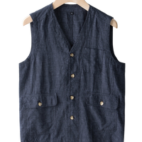 Weste Damen Leicht Sommer Casual Indigo Waschung