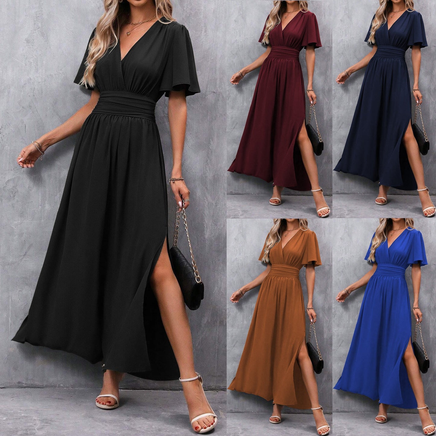Amalia | Maxikleid Damen Wickelkleid Boho Elegant Sommer Festlich