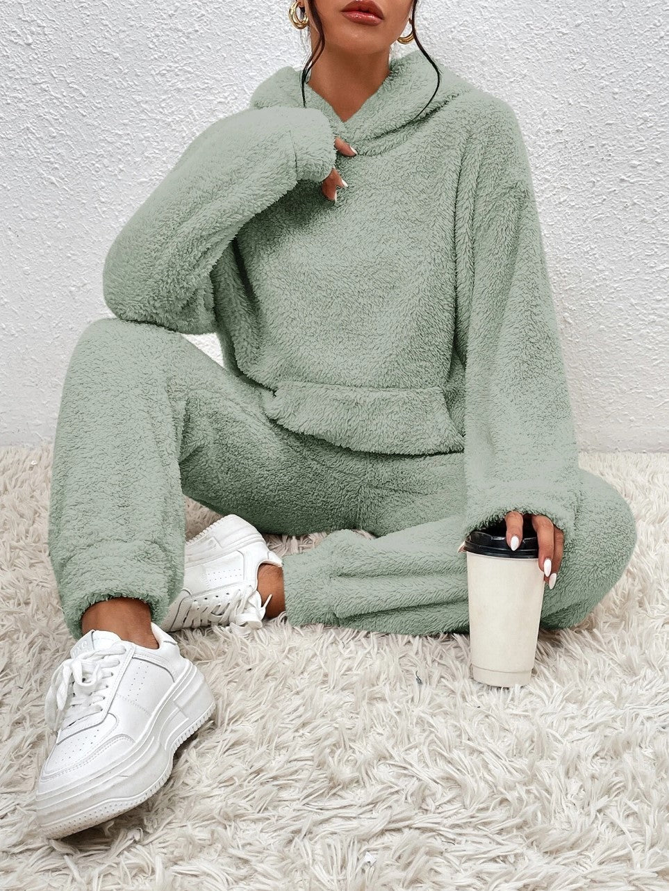 Damen Loungeset Oversize Hoodie und Jogginghose Freizeit