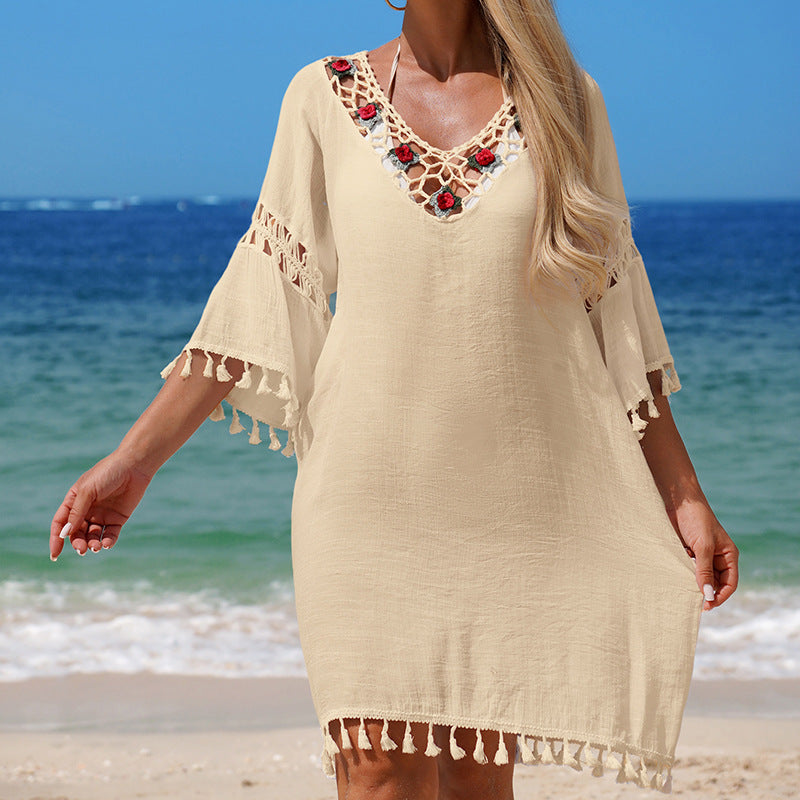 Strandkleid Damen Leicht Sommer Casual Regular Fit