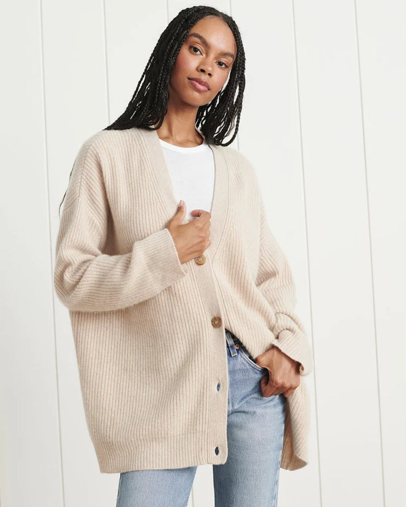 Damen Cocoon Cardigan im lockeren Schnitt