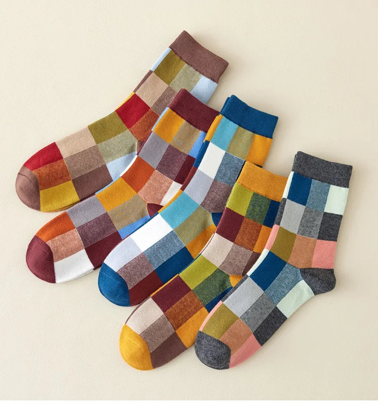 Patchwork-Socken-Set für Unisex mit Bunten Farbkombinationen 0