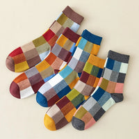 Patchwork-Socken-Set für Unisex mit Bunten Farbkombinationen (5er Set)