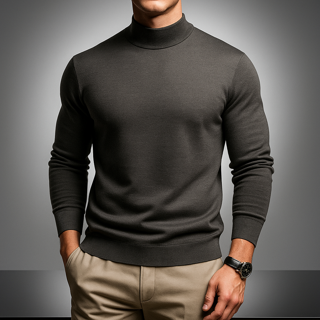 Herren Rollkragenpullover im Relaxed Fit | Klassischer Strickpullover