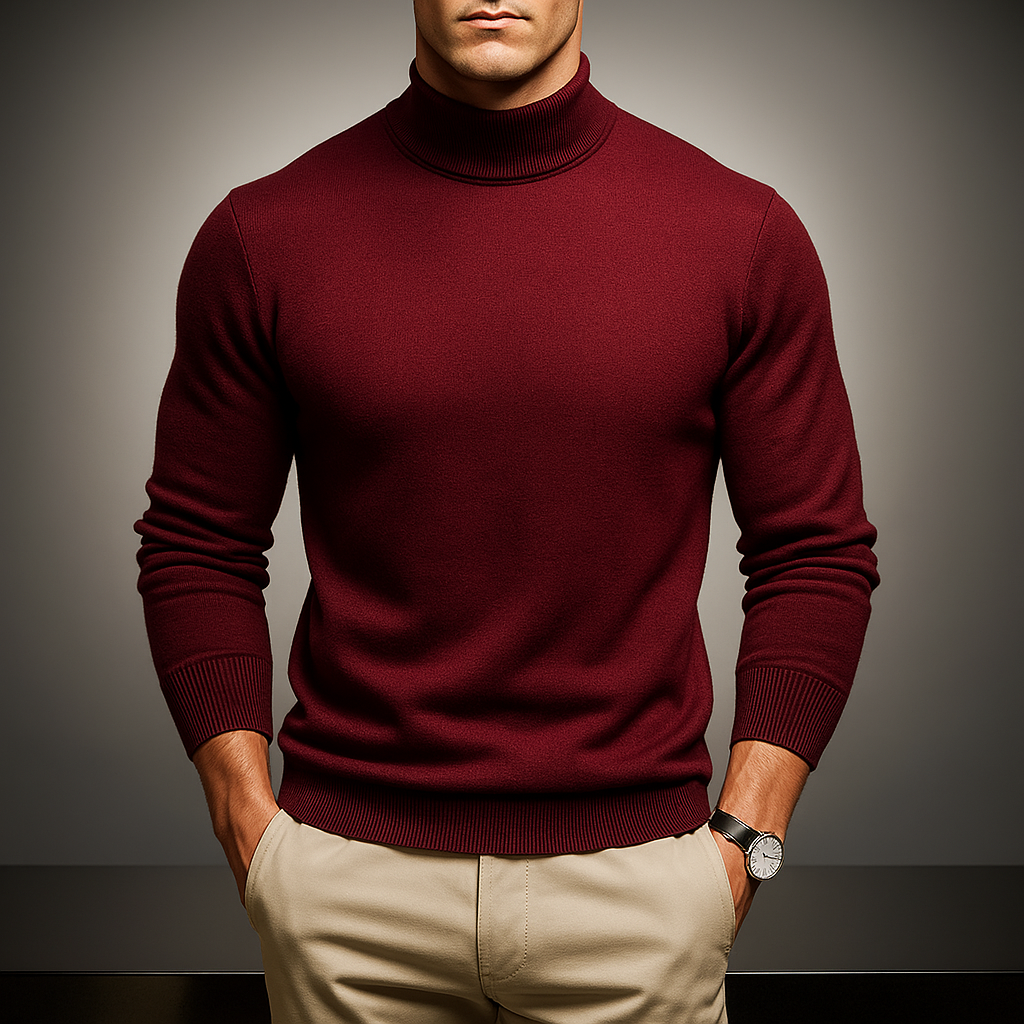 Herren Rollkragenpullover im Relaxed Fit | Klassischer Strickpullover