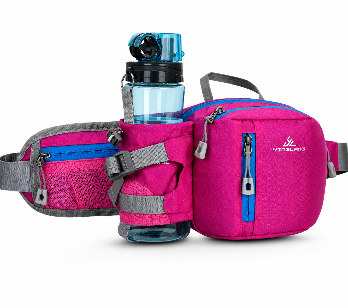 Laufgürteltasche für Outdoor-Sportler mit Flaschenhalter und Reißverschlusstaschen