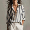 Hemd Damen Relaxed Fit Casual Langarm Streifen