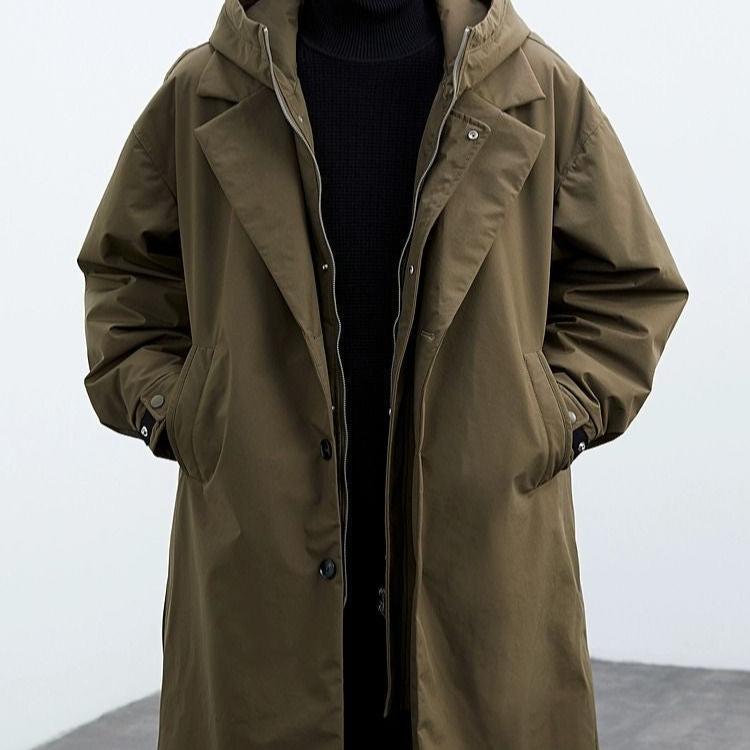 Langer Herren Wintermantel Relaxed Fit Winter Freizeit