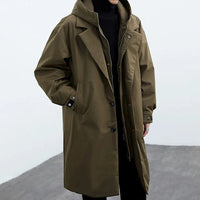 Langer Herren Wintermantel Relaxed Fit Winter Freizeit