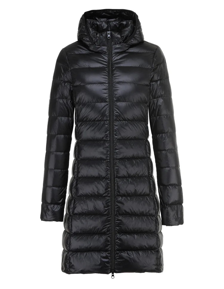 Lange Jacke Damen Ultraleicht Winter Casual Slim Fit