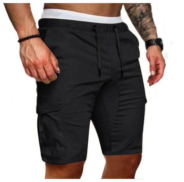 Herren Cargo-Shorts Relaxed Fit Freizeit mit Kordelzug und Taschen