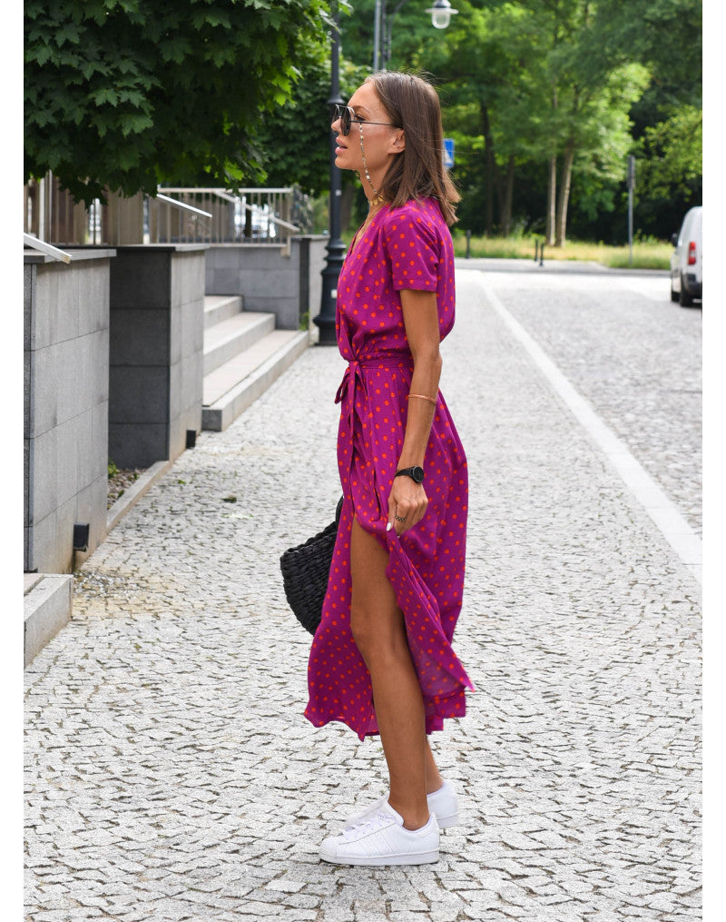 Maxikleid Damen Regular Fit Sommer Casual mit Blumenprint