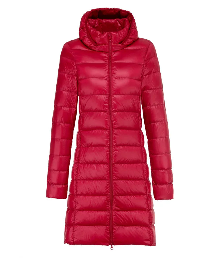 Lange Jacke Damen Ultraleicht Winter Casual Slim Fit