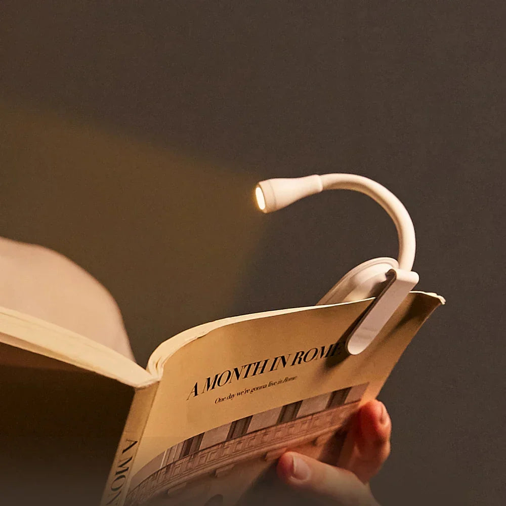 Buchlampe Mini Clip-On USB Ladefunktion Dimmbar Unisex