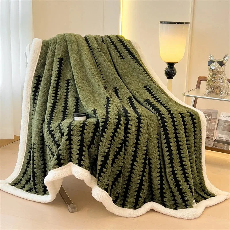 Flauschige Decke mit Plüsch-Sherpa-Fleece