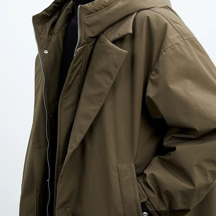 Langer Herren Wintermantel Relaxed Fit Winter Freizeit