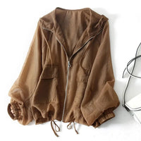 Hoodie Damen Leicht Atmungsaktiv Sommer Casual