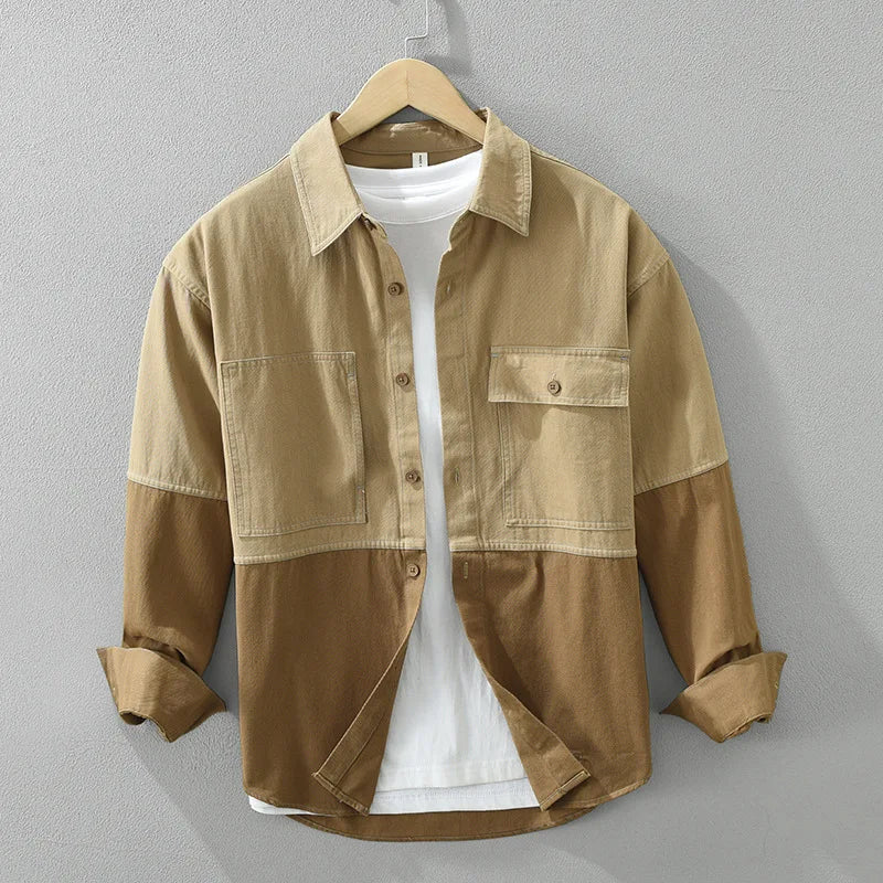 Overshirt Herren Relaxed Fit Casual zweifarbig