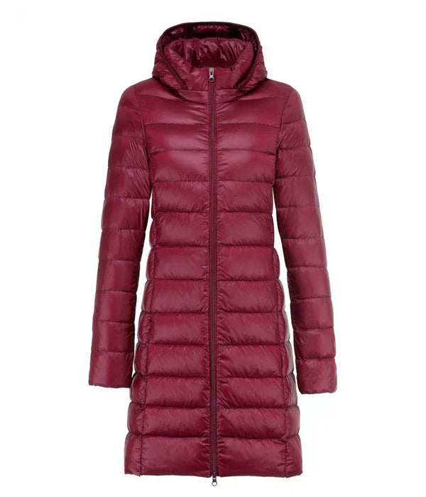 Lange Jacke Damen Ultraleicht Winter Casual Slim Fit