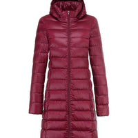 Lange Jacke Damen Ultraleicht Winter Casual Slim Fit