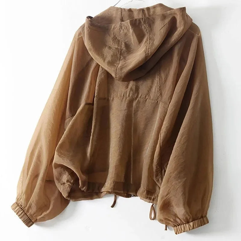 Hoodie Damen Leicht Atmungsaktiv Sommer Casual