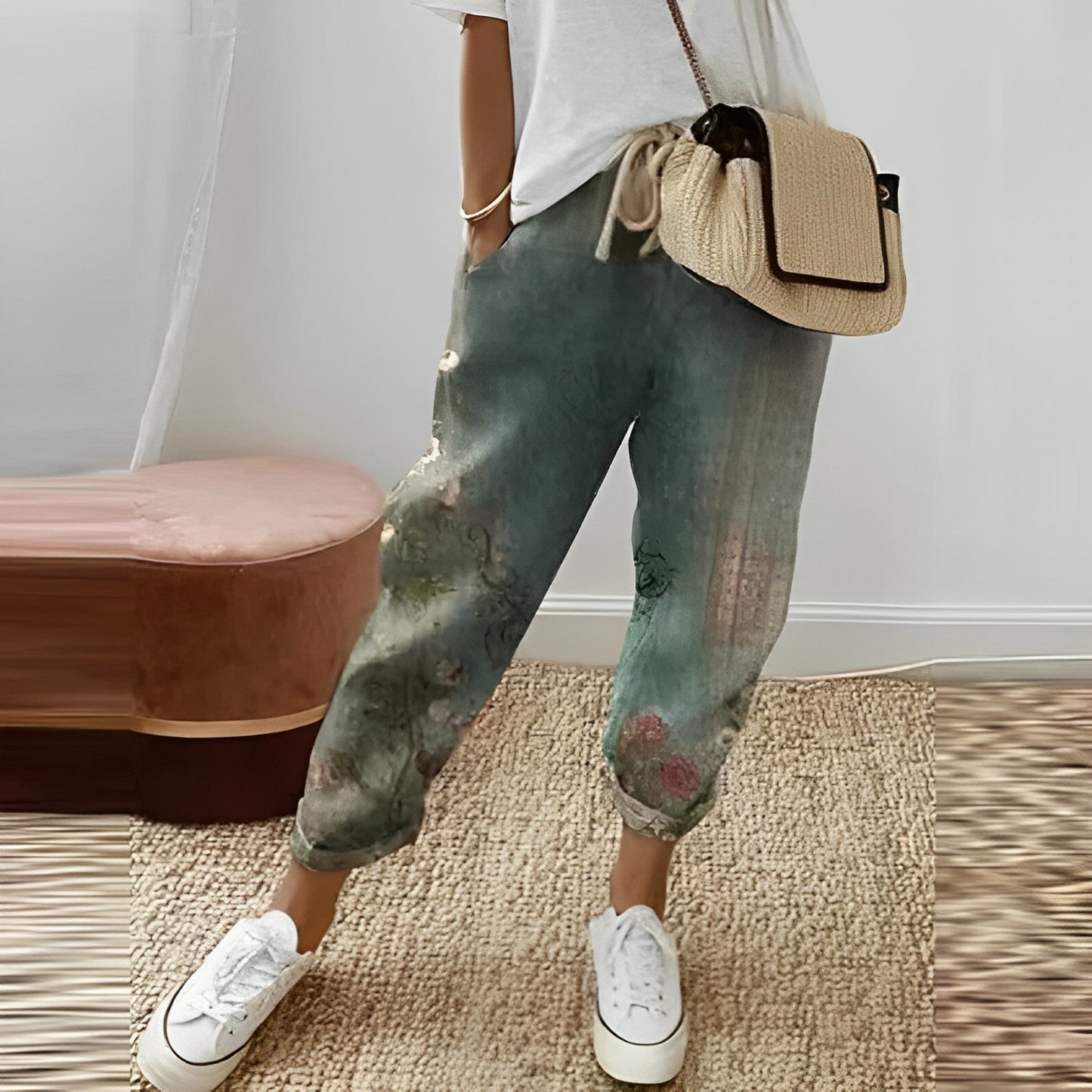Freizeithose Damen Regular Fit Sommer Alltag