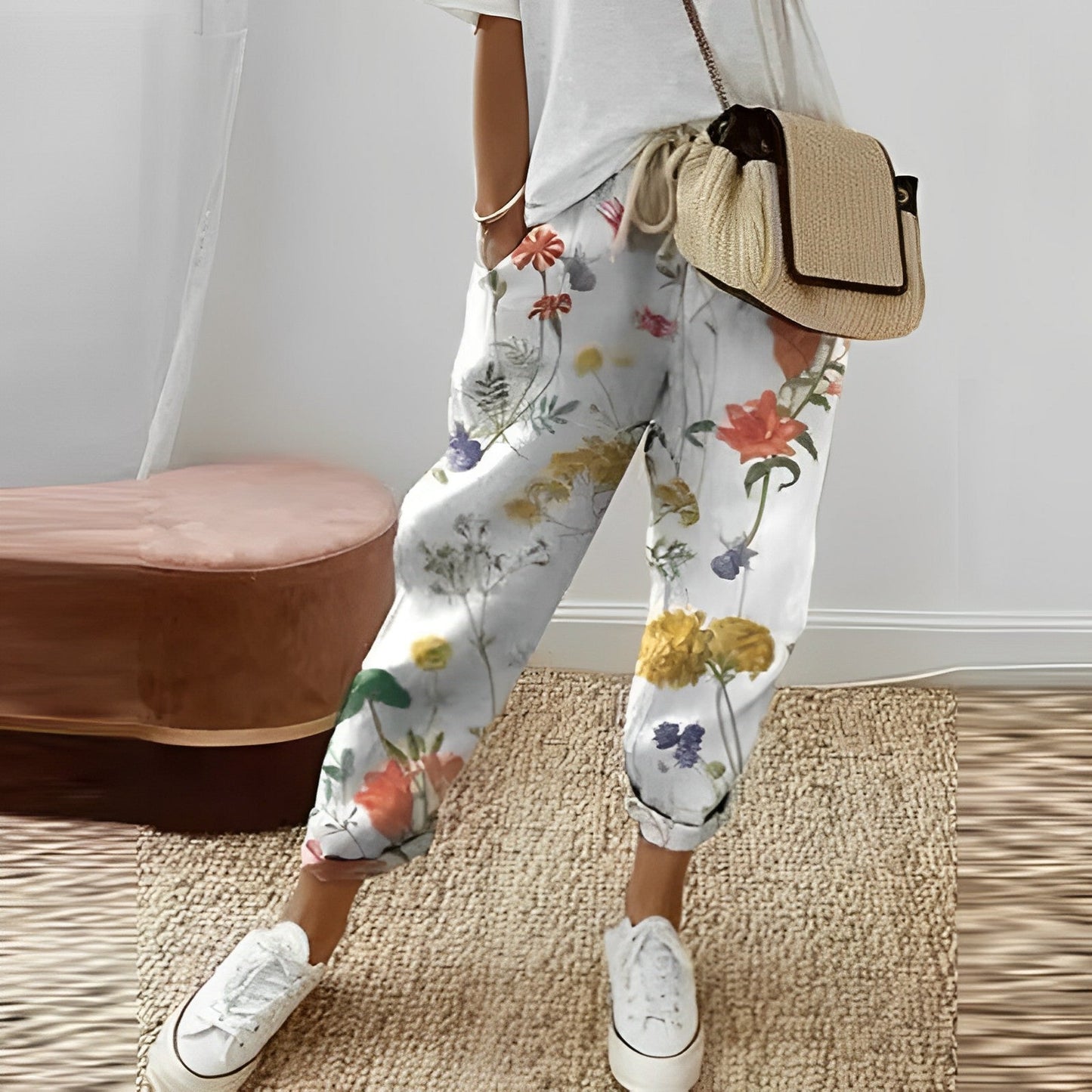 Freizeithose Damen Regular Fit Sommer Alltag