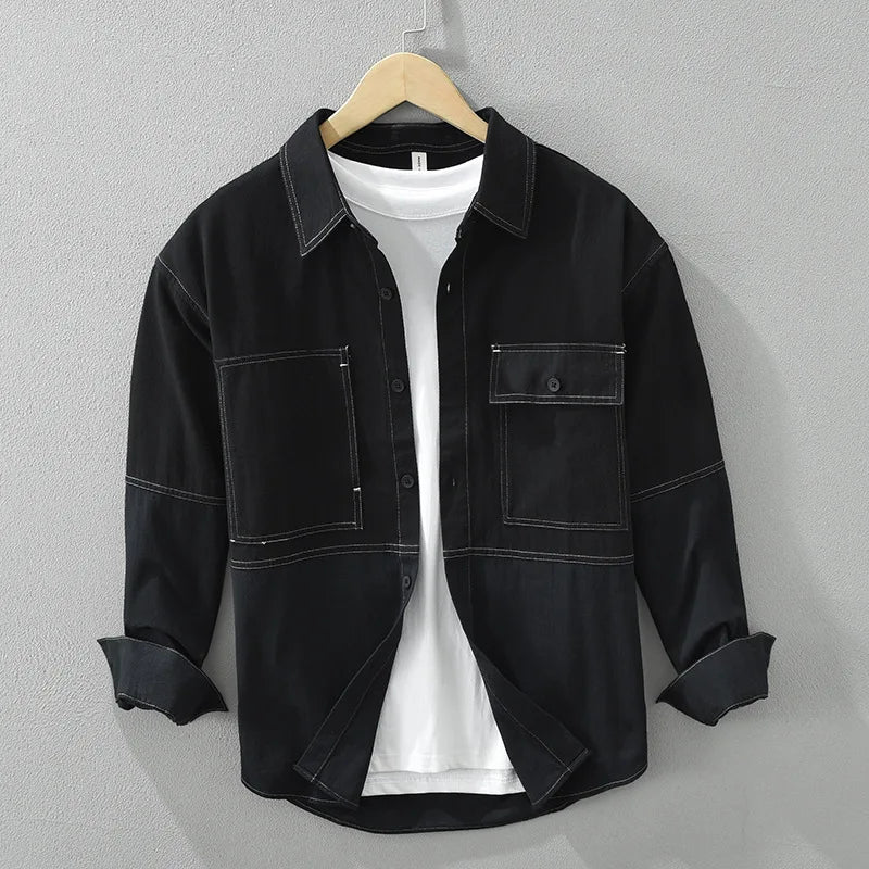 Overshirt Herren Relaxed Fit Casual zweifarbig
