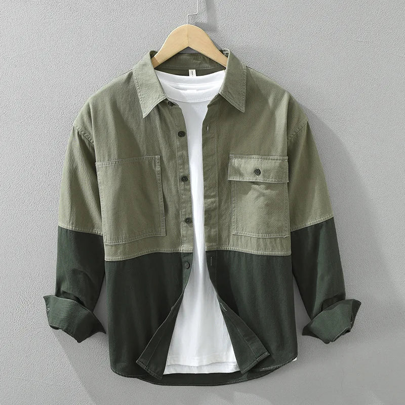 Overshirt Herren Relaxed Fit Casual zweifarbig
