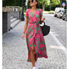 Maxikleid Damen Regular Fit Sommer Casual mit Blumenprint