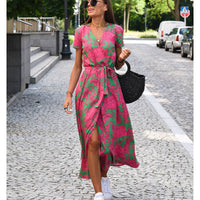 Maxikleid Damen Regular Fit Sommer Casual mit Blumenprint