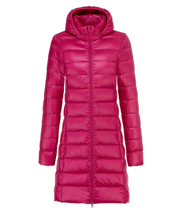 Lange Jacke Damen Ultraleicht Winter Casual Slim Fit