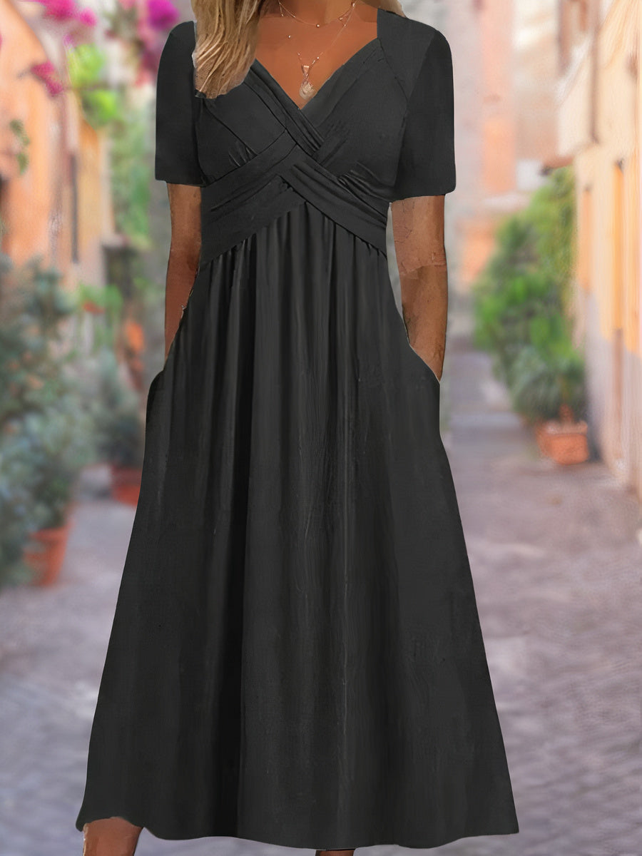 Sommerkleid Damen Regular Fit Freizeit V-Ausschnitt