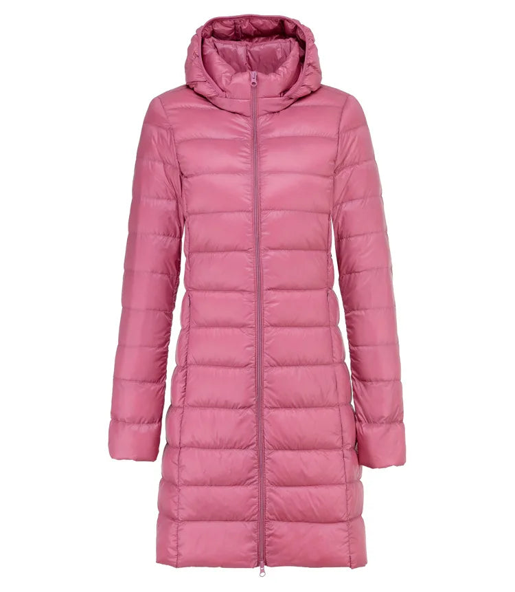 Lange Jacke Damen Ultraleicht Winter Casual Slim Fit