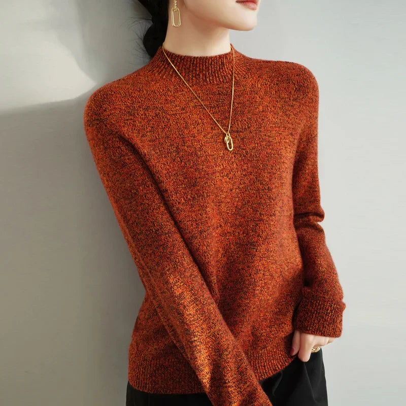 Stehkragenpullover Damen Leicht Weich Winter