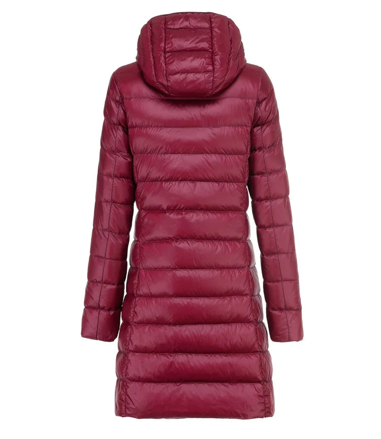 Lange Jacke Damen Ultraleicht Winter Casual Slim Fit