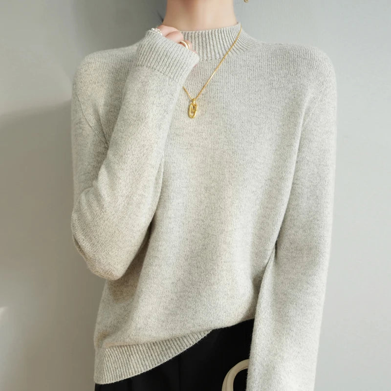 Stehkragenpullover Damen Leicht Weich Winter