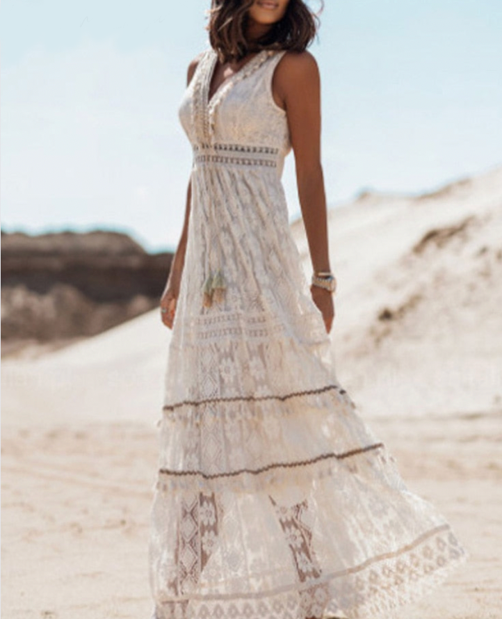 Damen Maxikleid Boho Elegant Sommer Freizeit