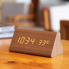 LED Nachttischlampe mit Holz & Uhr – Touch & Dimmbar | Tischlampe Schlafzimmer Modern