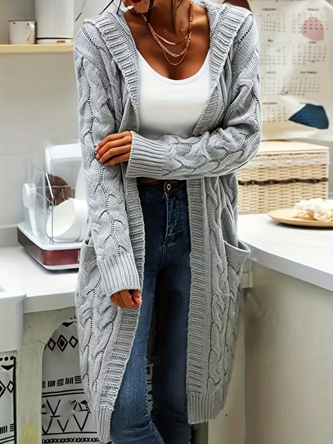 Damen Kapuzencardigan mit Taschen