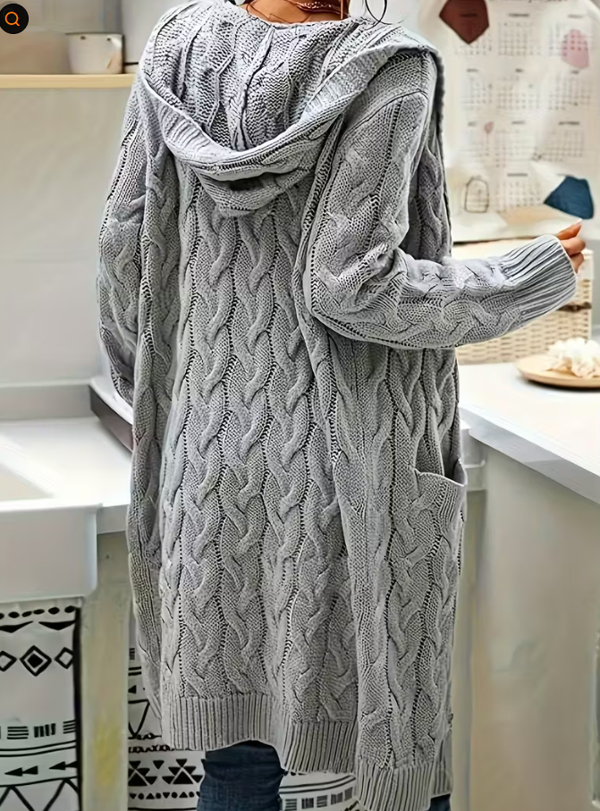 Damen Kapuzencardigan mit Taschen