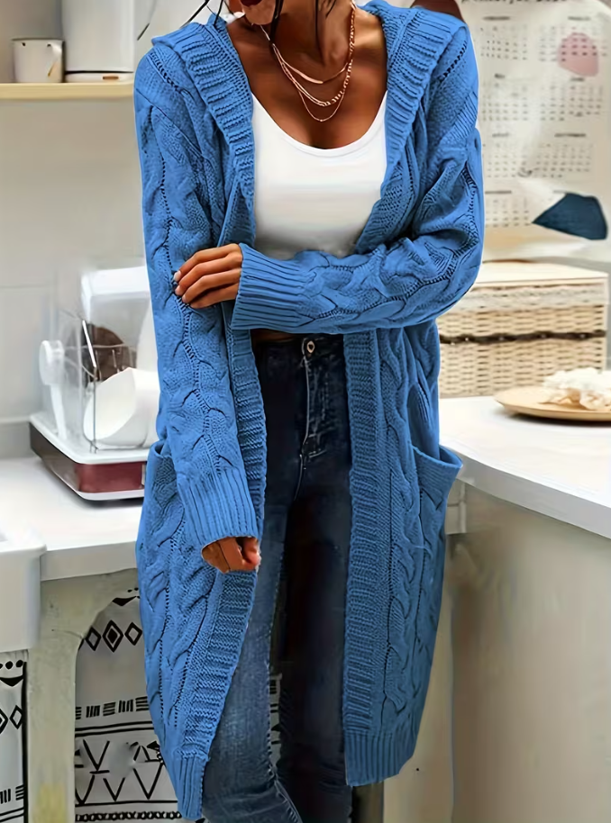 Damen Kapuzencardigan mit Taschen