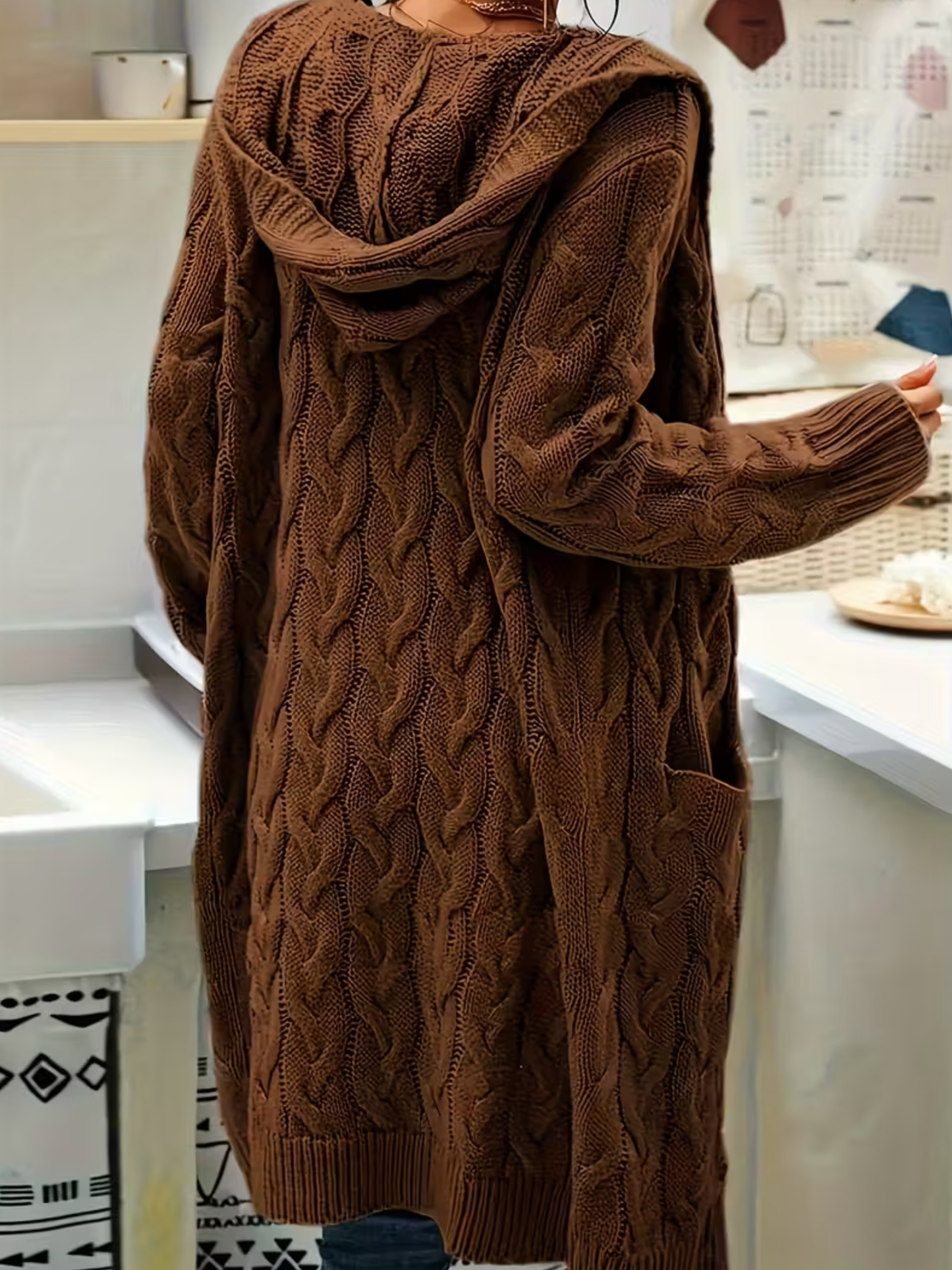 Damen Kapuzencardigan mit Taschen
