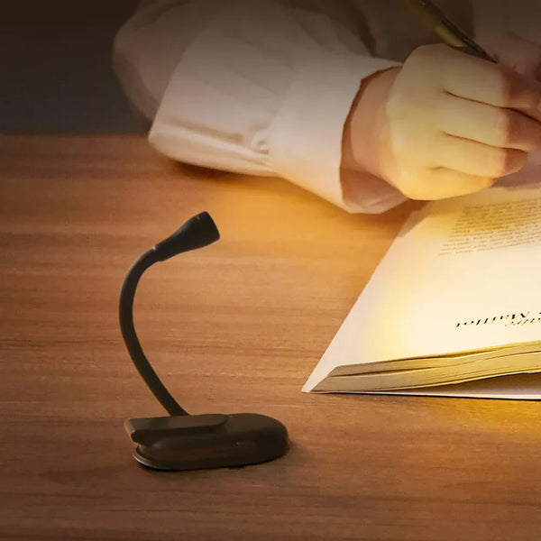 Buchlampe Mini Clip-On USB Ladefunktion Dimmbar Unisex