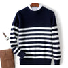 Pullover Damen Regular Fit Winter Casual Navy Gestreift