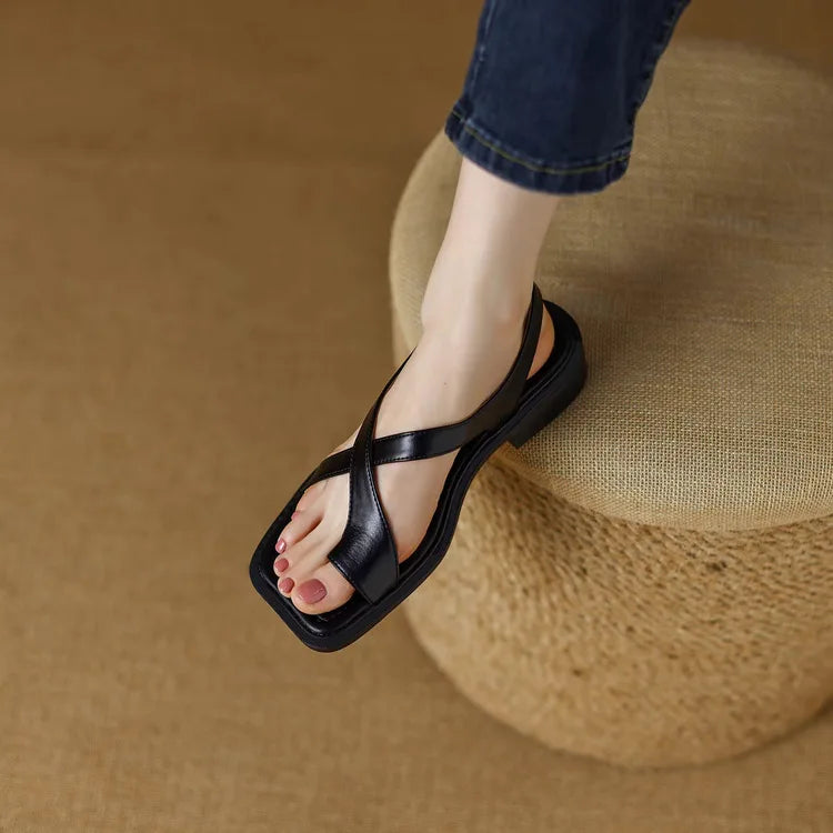 Ledersandalen Damen Verstellbar Freizeit Sommer Komfort